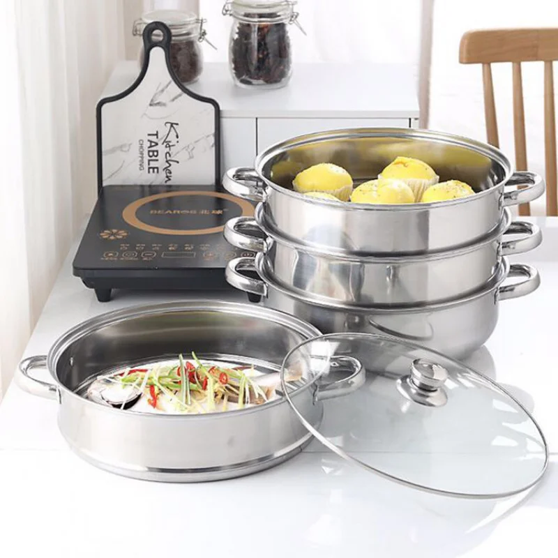 Thickened Stainless Steel Steamer Household Double Layer Multi-layer Soup SteamerStainless steel steamer
