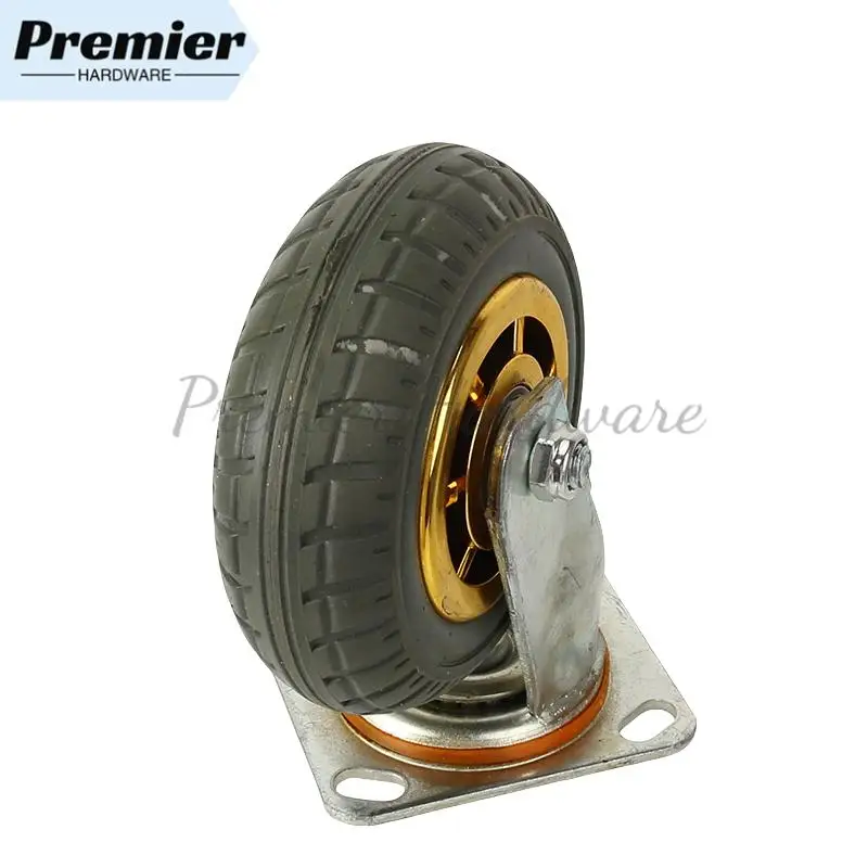 Gabinete e móveis pequenos usam rodas de rodízio de borracha de 6 polegadas de alta qualidade com montagem lateral: rodízios giratórios perfeitos para carrinho