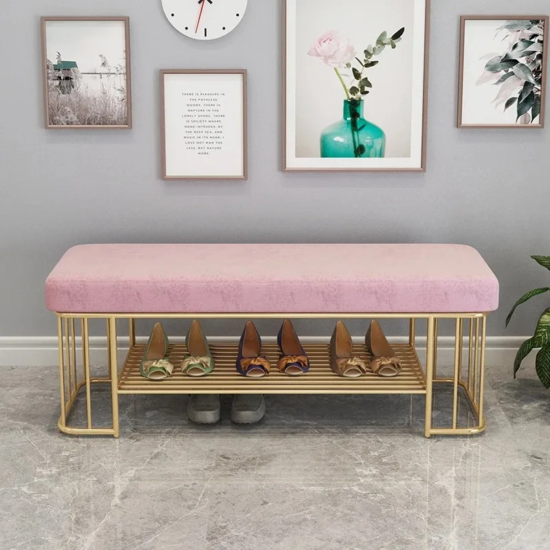 Fashion Hallway Shoe Cabinet Metal Clothing Makeup Plant Shoe Shelf Designer Slippers With Seat Gabinete Shoemakers Furniture