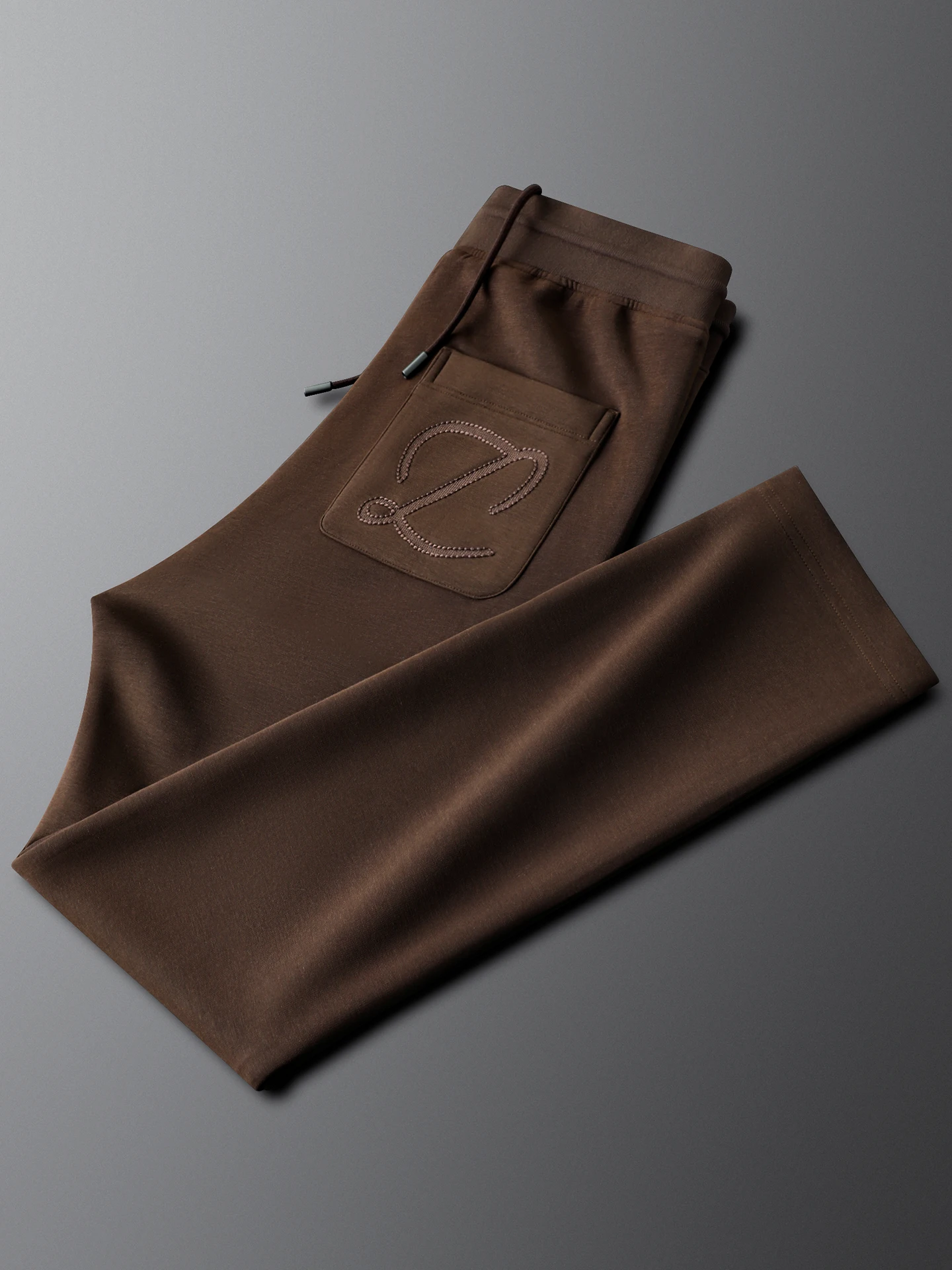 

Spring Autumn New Style Men's Slim Fit Sporty Casual Pants Coffee Color Elastic Waist Straight Leg Sweatpants