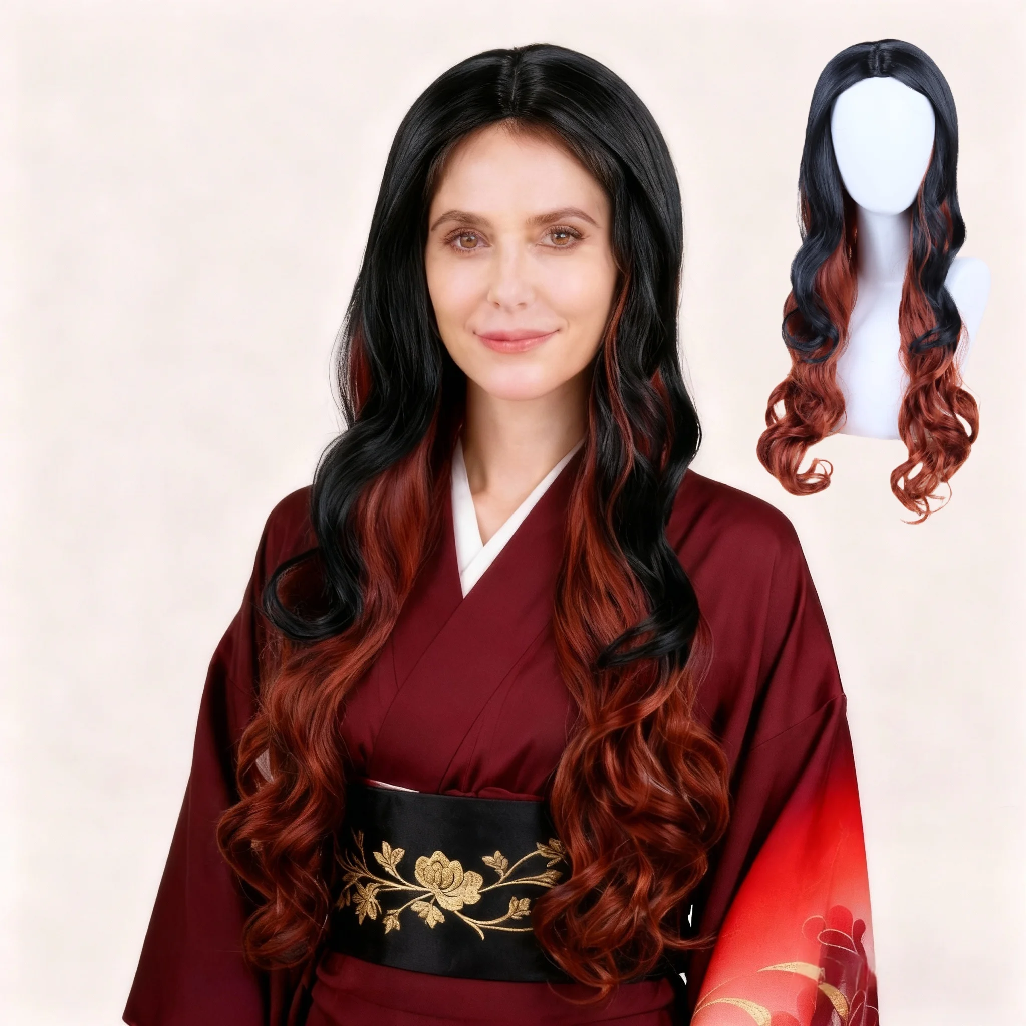 

Cartoon Anime Character Wig, Medium-Length Color-Blocked Synthetic Wig, Comic-Con Cosplay Wig