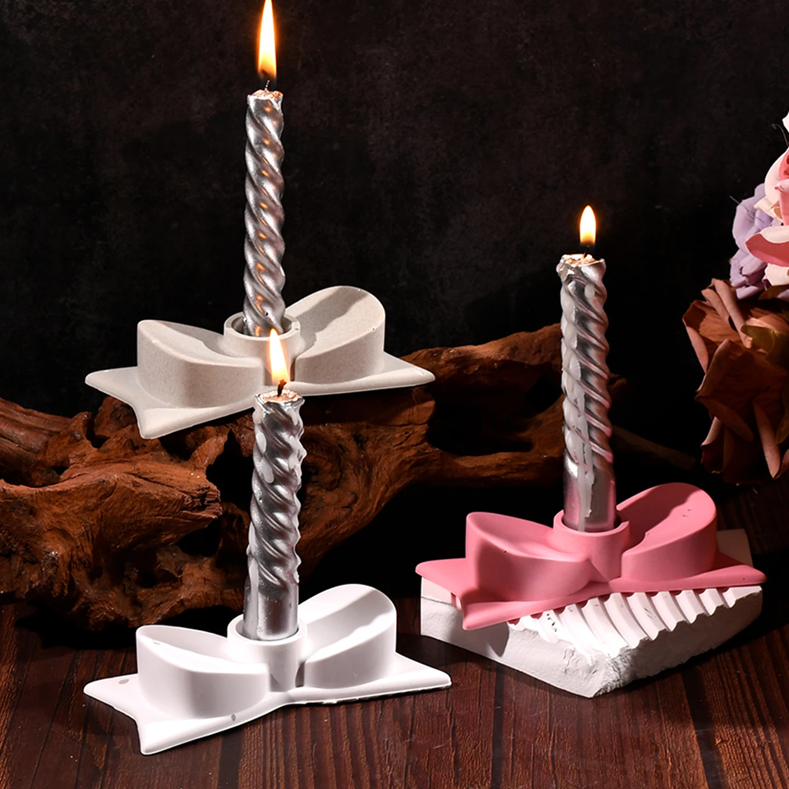 Bowknot Kerzenständer Zement Beton Formen DIY Epoxidharz Gips Ornament handgemachte Schleife
