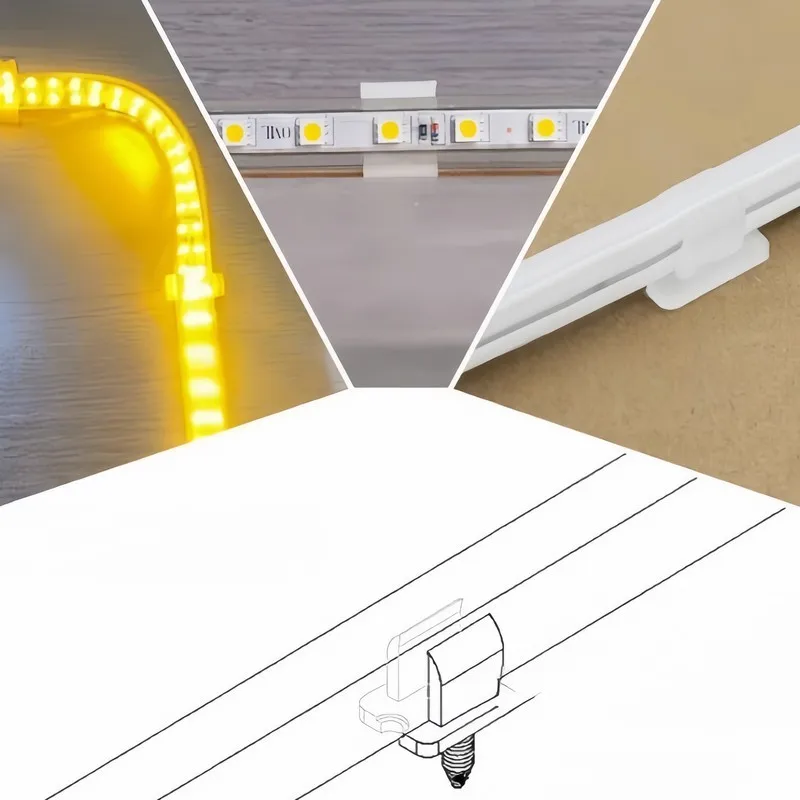 Invisible LED Strip Clips 88 pcs, Self-Adhesive Backing, for Living Room and Bedroom Decor Lighting, Easy Install, Reusable