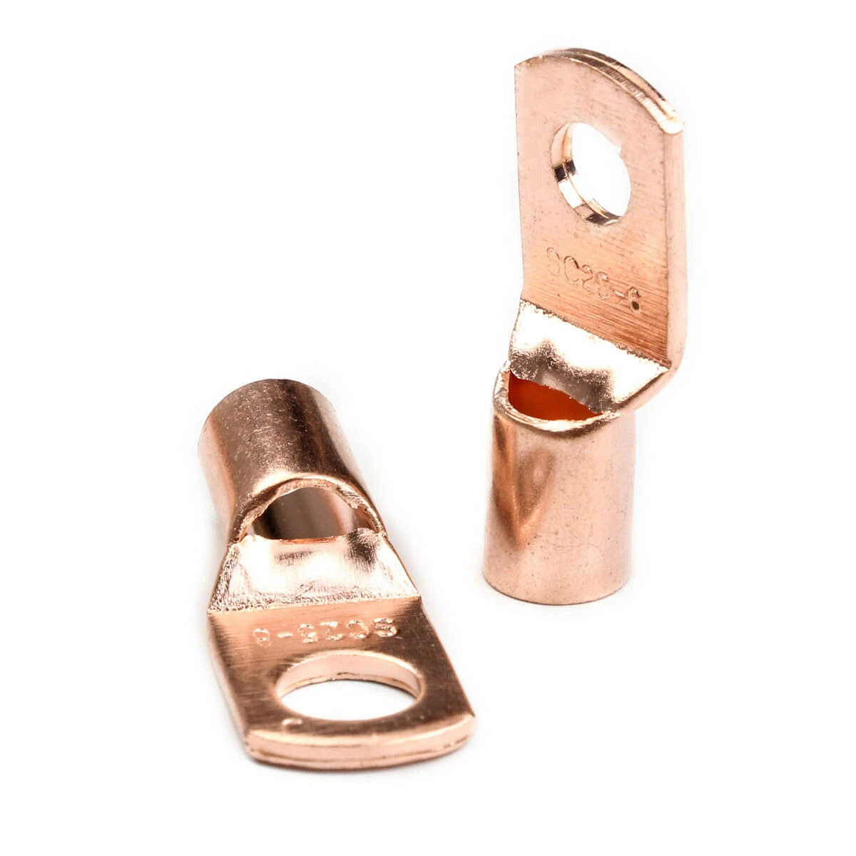10/25/50/100pcs SC Type Wire Nose Terminal Copper Lug Ring Wire Connectors Bare Cable Electric Crimp Terminal SC6 SC10 SC16 SC25