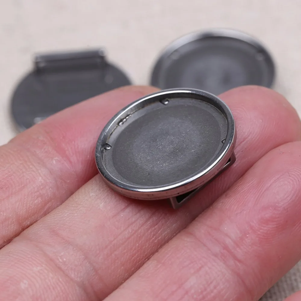 onwear 10pcs fit 20mm round slider cabochon base settings stainless steel blank cameo bracelet bezel trays diy jewelry findings