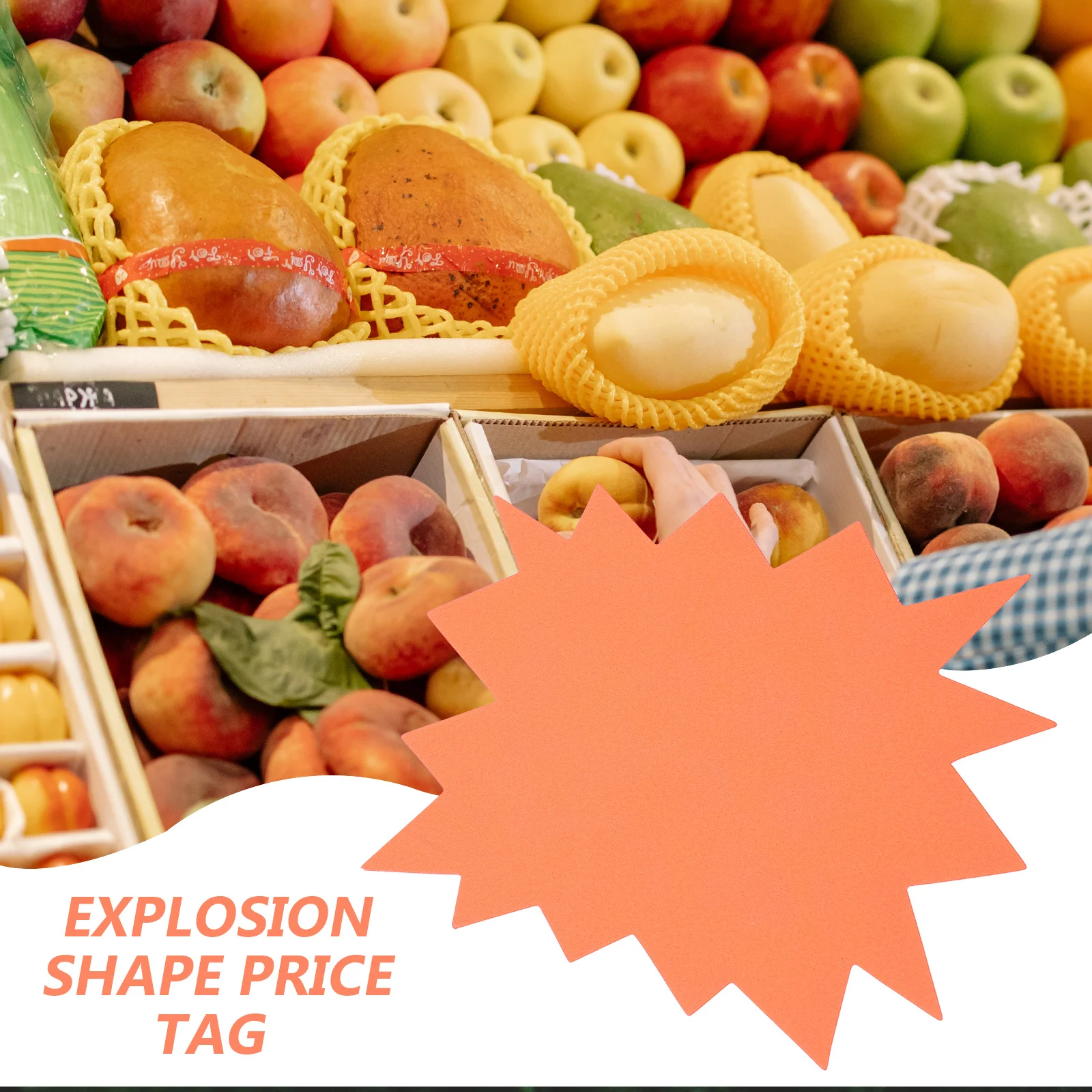 30pcs Explosion Shape Price Tag Fluorescent Bright Durable Paper For Retail Store Garage Sale Real Fundraising