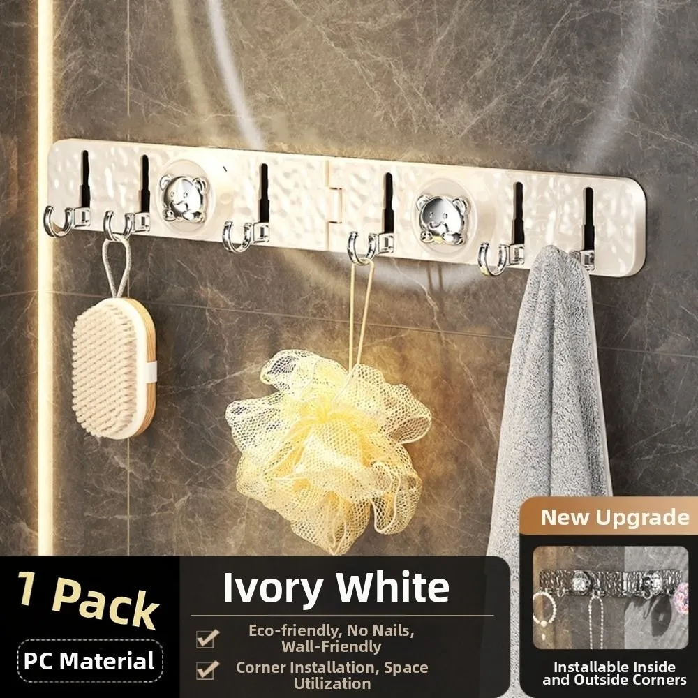 

Waterproof Folding Suction Cup Hook Detachable Reusable Sundries Storage Hook Punch-Free Moisture-proof Door Back Clothes Hook