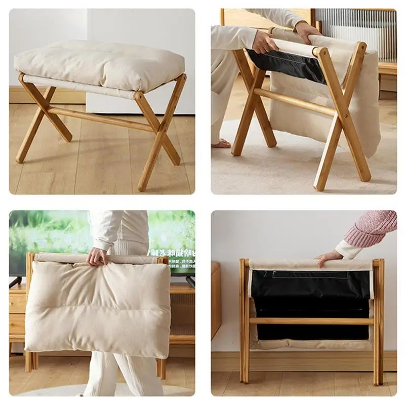 Footrest Stool Desk Foot Rest Footstool Soft Velvet Pouffe Footstool High Padded Stool Seat For Living Room And Bedroom