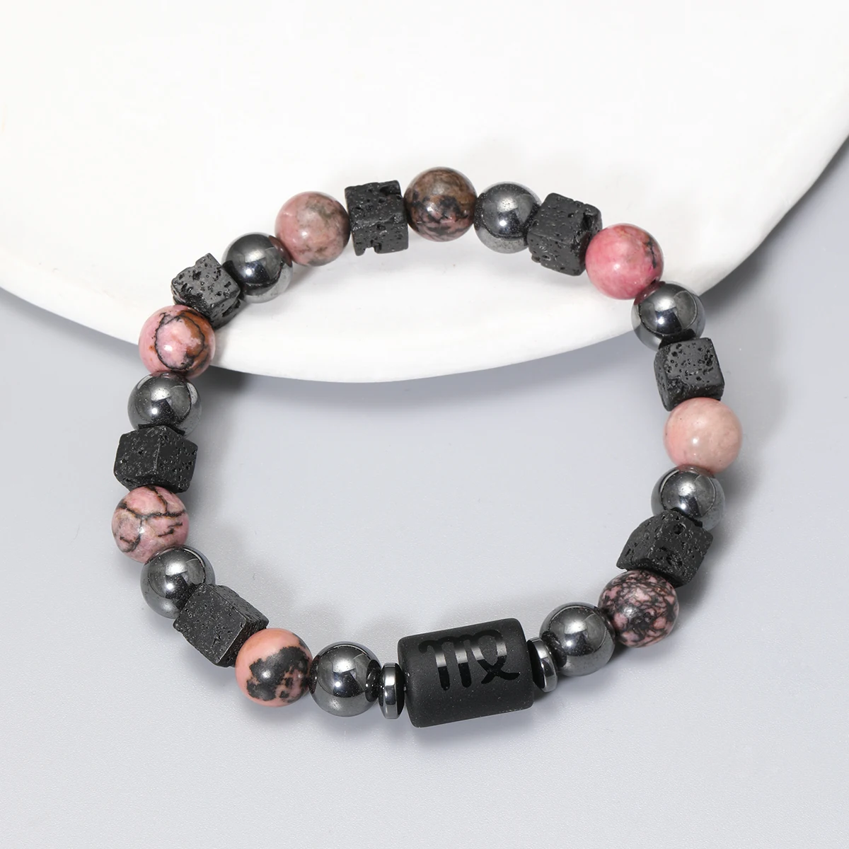 12 علامات زودياك أساور الحجر الطبيعي برج الثور السرطان العذراء الحوت أساور السيدات الرجال الأزواج الصداقة مجوهرات هدية سوار #4