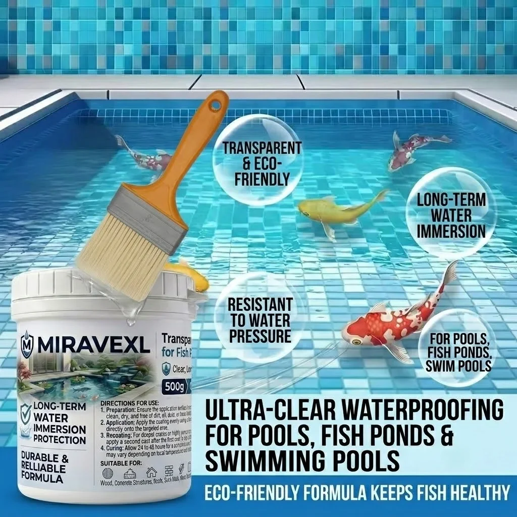 Best Clear Waterproofing Paint for Small Concrete & Stone Ponds. Easy DIY,Transparent Seal, Long-Lasting Protection, 300g/500g