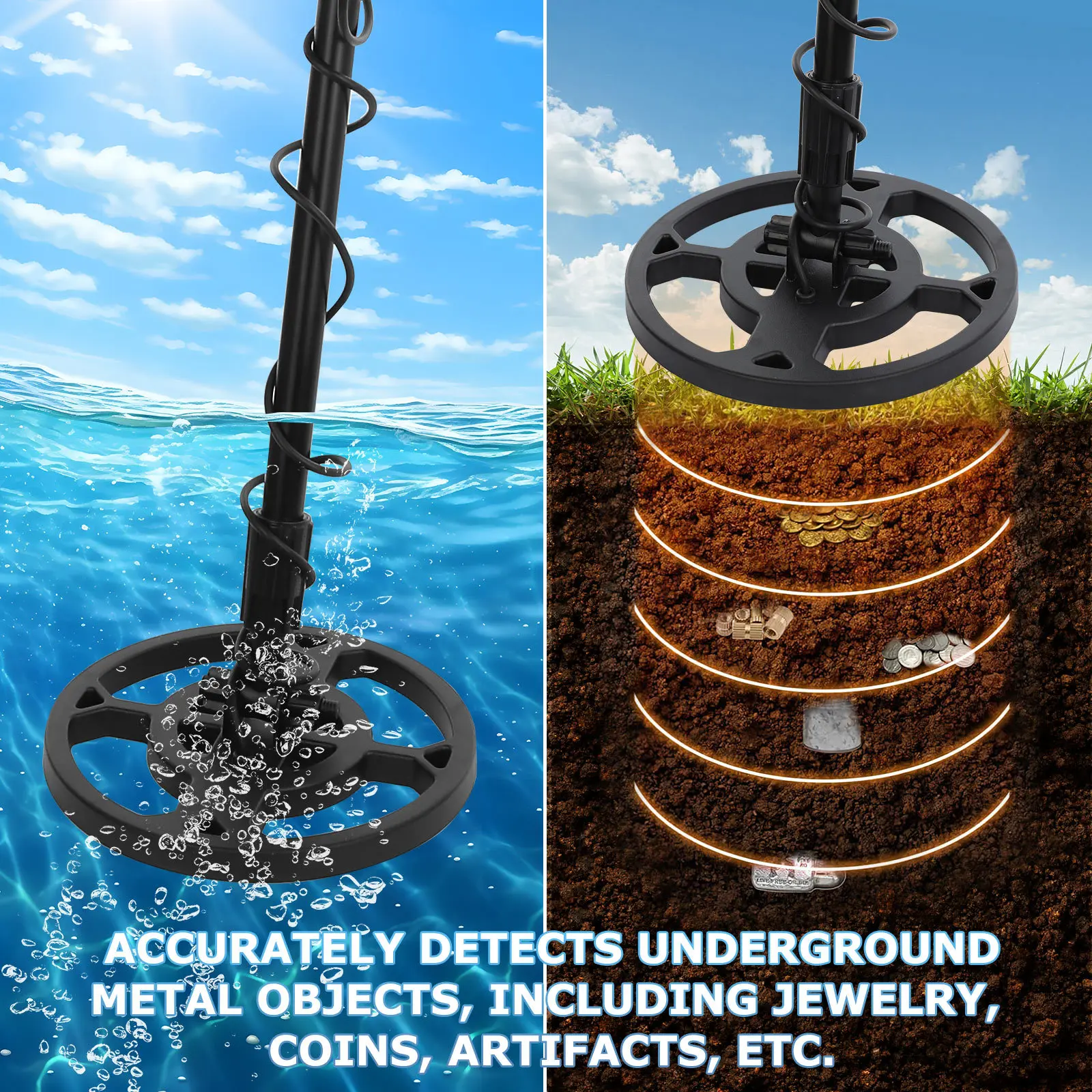 

Metal Adjustable Length Waterproof Lightweight High Sensitivity Outdoor Treasure Hunting Tool For Adults Metal