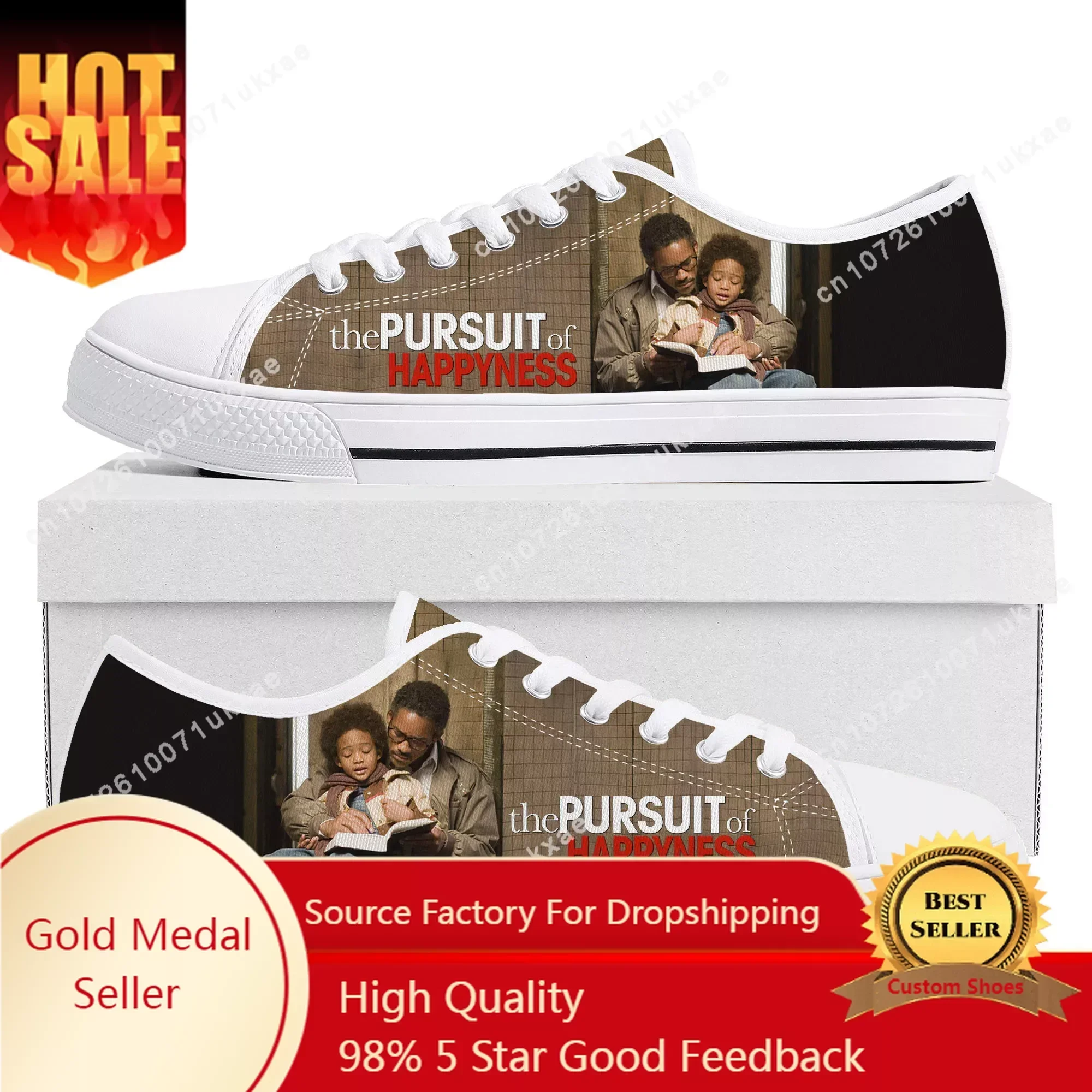 

pursuit of happyness movie Low Top Sneakers Mens Womens Teenager High Quality Canvas Sneaker couple Casual Shoes Custom Shoe
