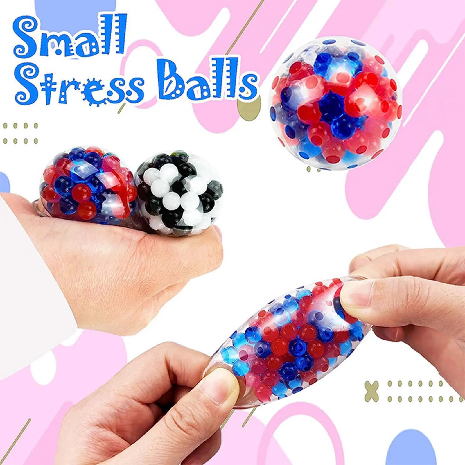 Funny Round Ball Anti-stress Squeeze Toys Anti-Anxiety Stress Relieving Sensory Toys for Relieving Stress from Working Studying