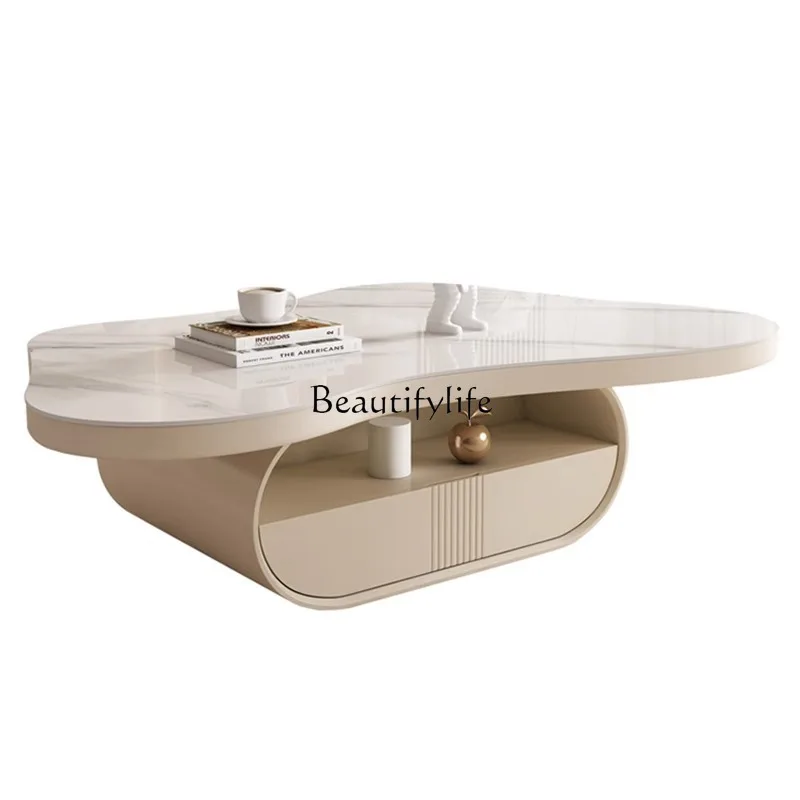 Coffee table simple modern small apartment special-shaped table cream wababi style tea table