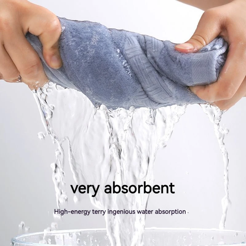 Plain cotton towel, thickening for household travel and outdoor use, soft and non-fading towel absorbent, adult men and women