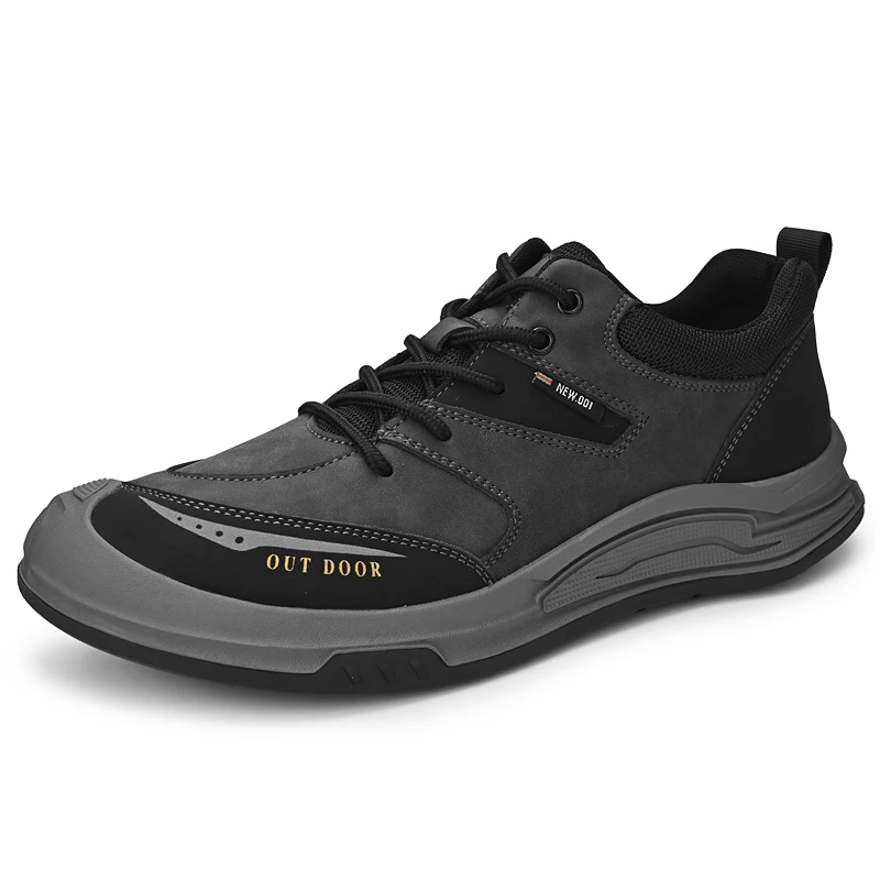 

Outdoor Men Treking Shoes Breathable Genuine Leather Sneakers Men Trainers Comfortable Walking Casual Shoes Men Camping Shoes
