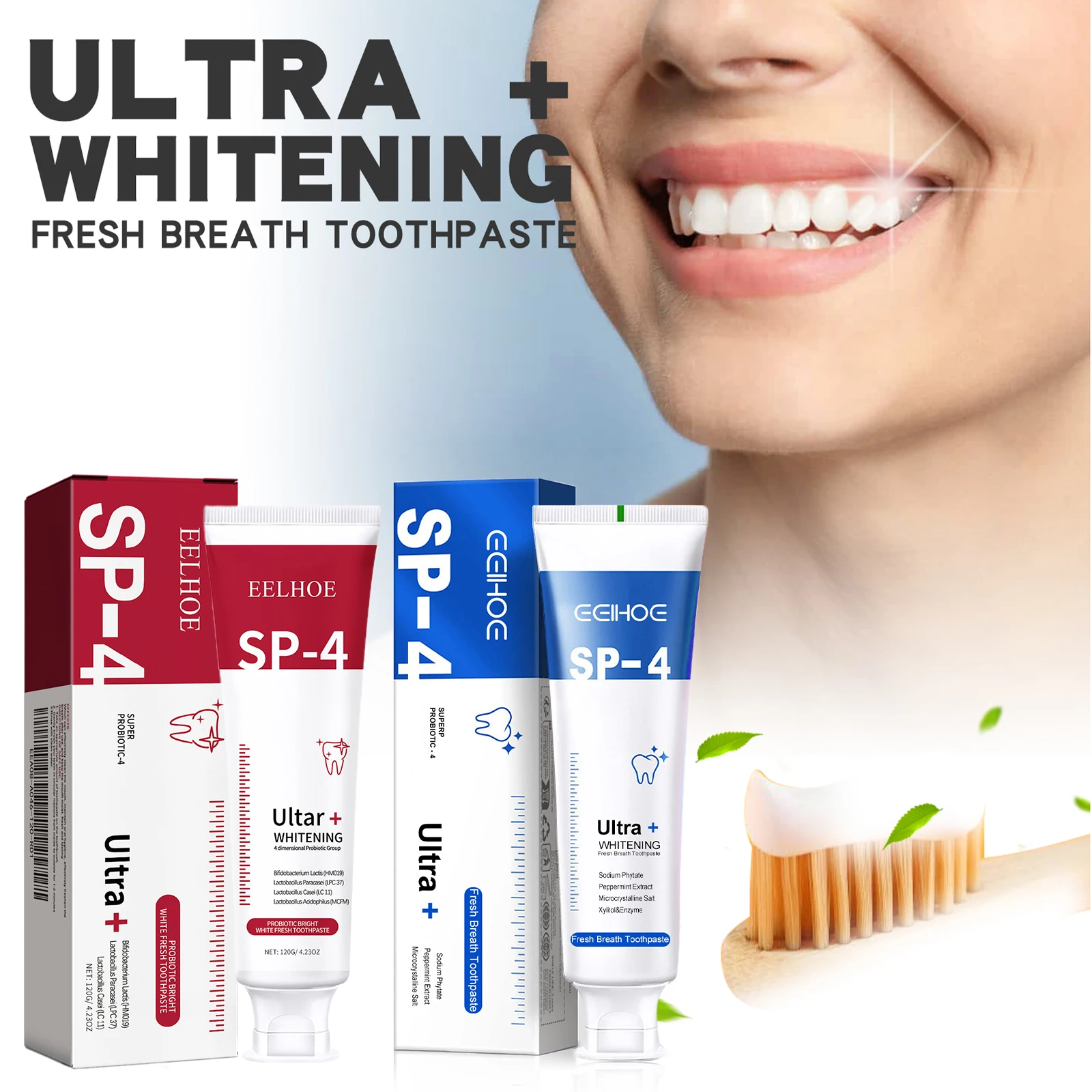 

Probiotic Whitening Toothpaste Removing Stains Deep Cleaning Refreshing Improves Yellow Teeth Fresh Breath Oral Care Toothpastes