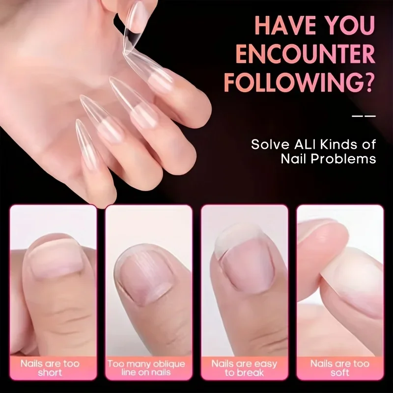 120/240 künstliche Nagelspitzen, transparente extra-lange Stiletto-Nägel, Werkzeuge zur vollständigen Nagelverlängerung – Detail 4