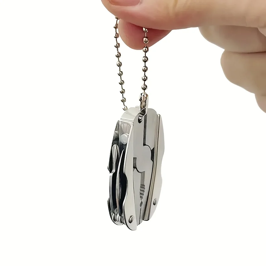 Stainless Steel Multi-Tool Key Chain EDC Portable Folding Screwdriver Pliers Outdoor Camping Survival Gift
