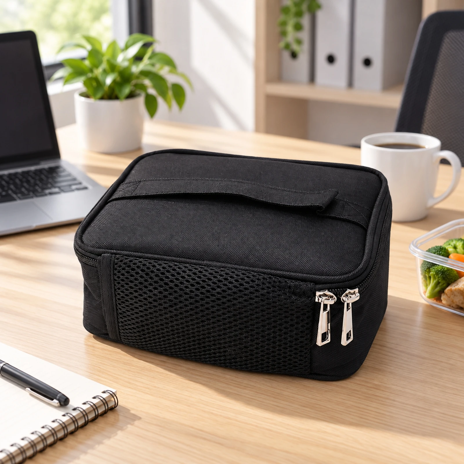 Portable USB-Heated Insulated Lunch Bag Compact USB Heating Lunch Box Bag Portable Food Warmer with Charging Cable 50°C Heat