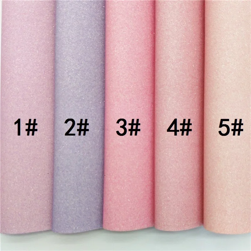 Pastel Colors Fine Glitter Leather Glitter Faux Synthetic Leather with Felt Backing Glitter Vinyl For Bows DIY 21X29CM MB472