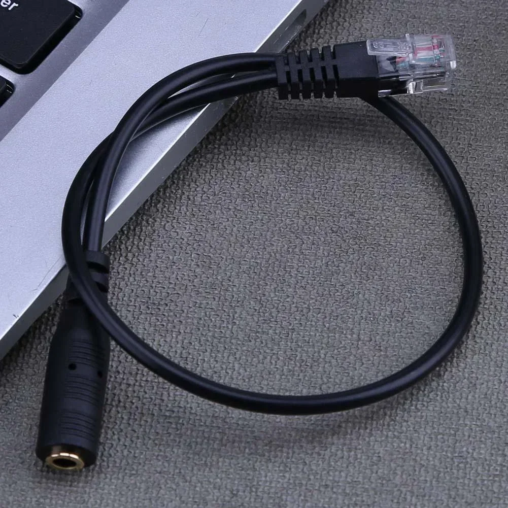 30cm 3.5mm Plug Headset To RJ9 Smartphone Adapter Cable Cord Computer Headset To Phone Headset Converter Cable
