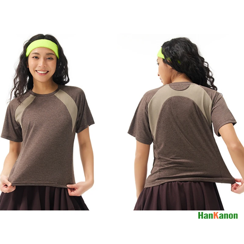Women's  Short-Sleeved T-Shirt: Moisture-Wicking, Quick-Drying, Cooling, Color-Blocked Design Unisex