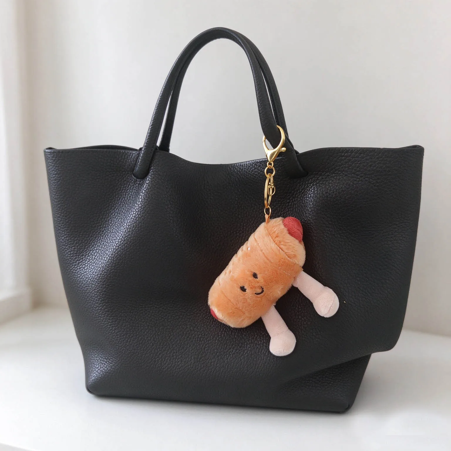 plush keychain sausage roll plush charm cartoon bread bag pendant backpack decor