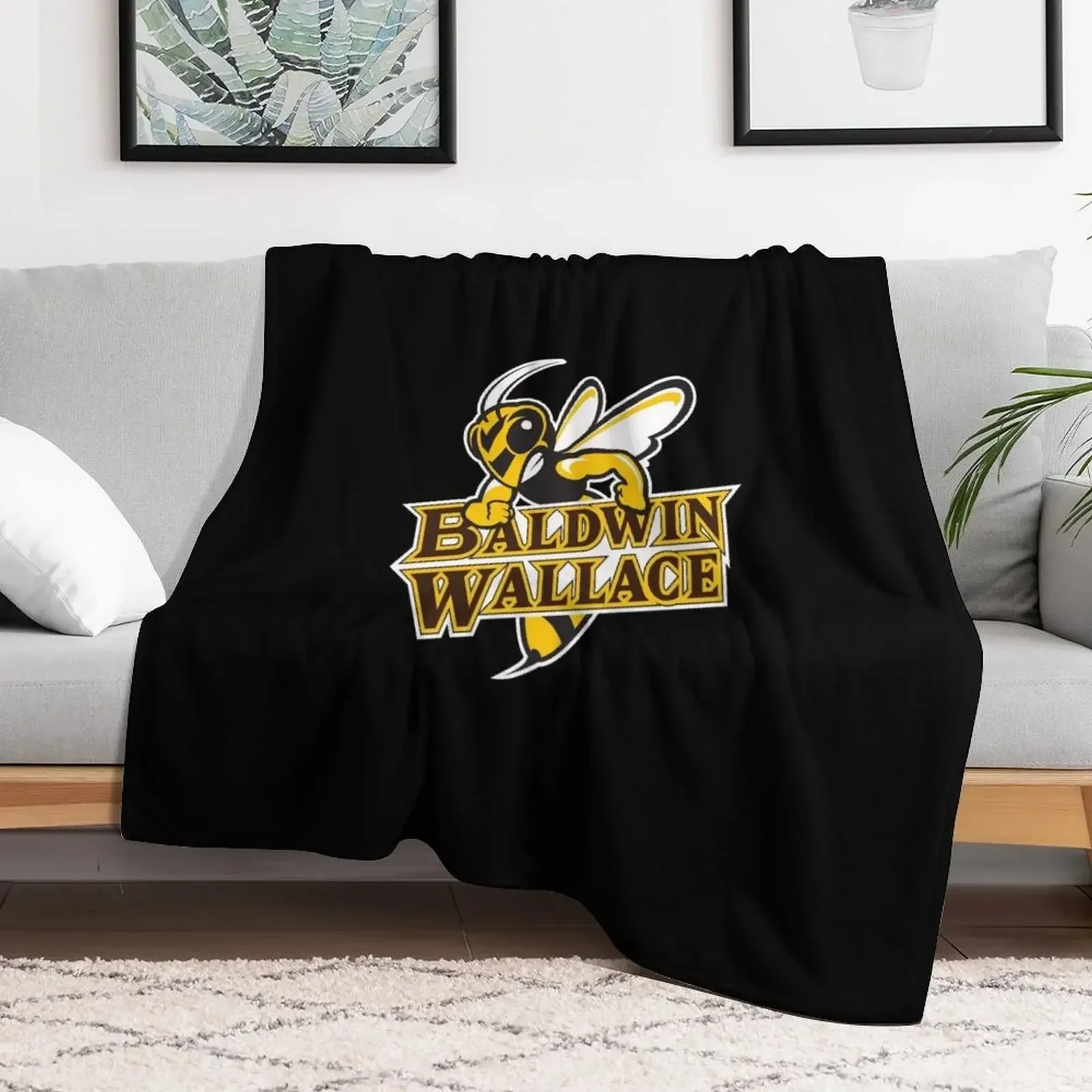 Baldwin Wallace Yellow Jackets club Throw Blanket Picnic Winter beds Soft Plush Plaid manga Blankets