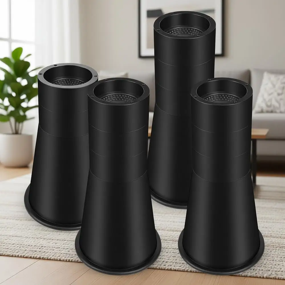 

Усиленные регулируемые подставки для кроватей Elevate Furniture, круглые, 11,4 дюйма, выдерживают до 6000 фунтов, черные, комплект из 4 штук