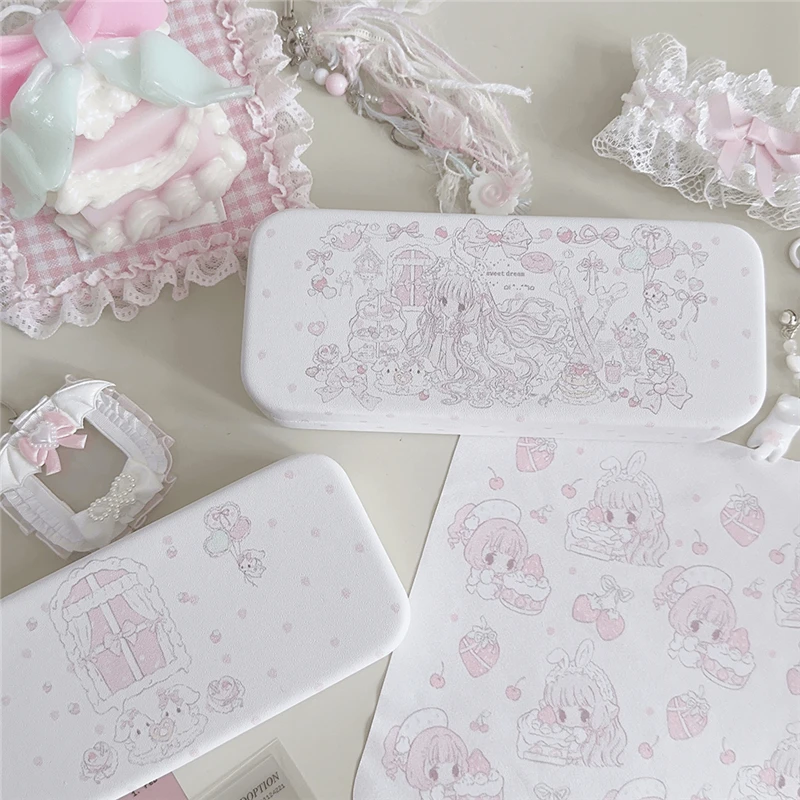 Kawaii Glasses Case with Glasses Cloth, Pink Portable Sunglasses Storage Box Little Angel Leather Jewelry Organizer, Girl's Gift