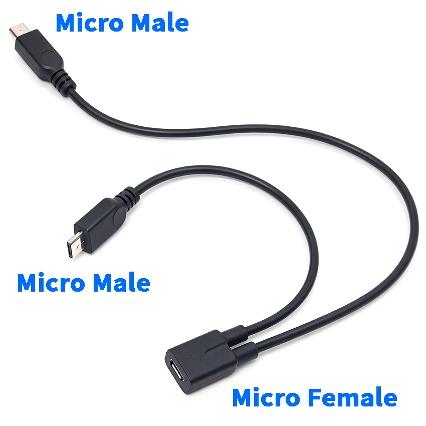 Micro USB Female to 2 Micro USB Male Y Splitter Cable 1-to-2 Charging Data Cord For Nokia Toshiba High Quality Cable