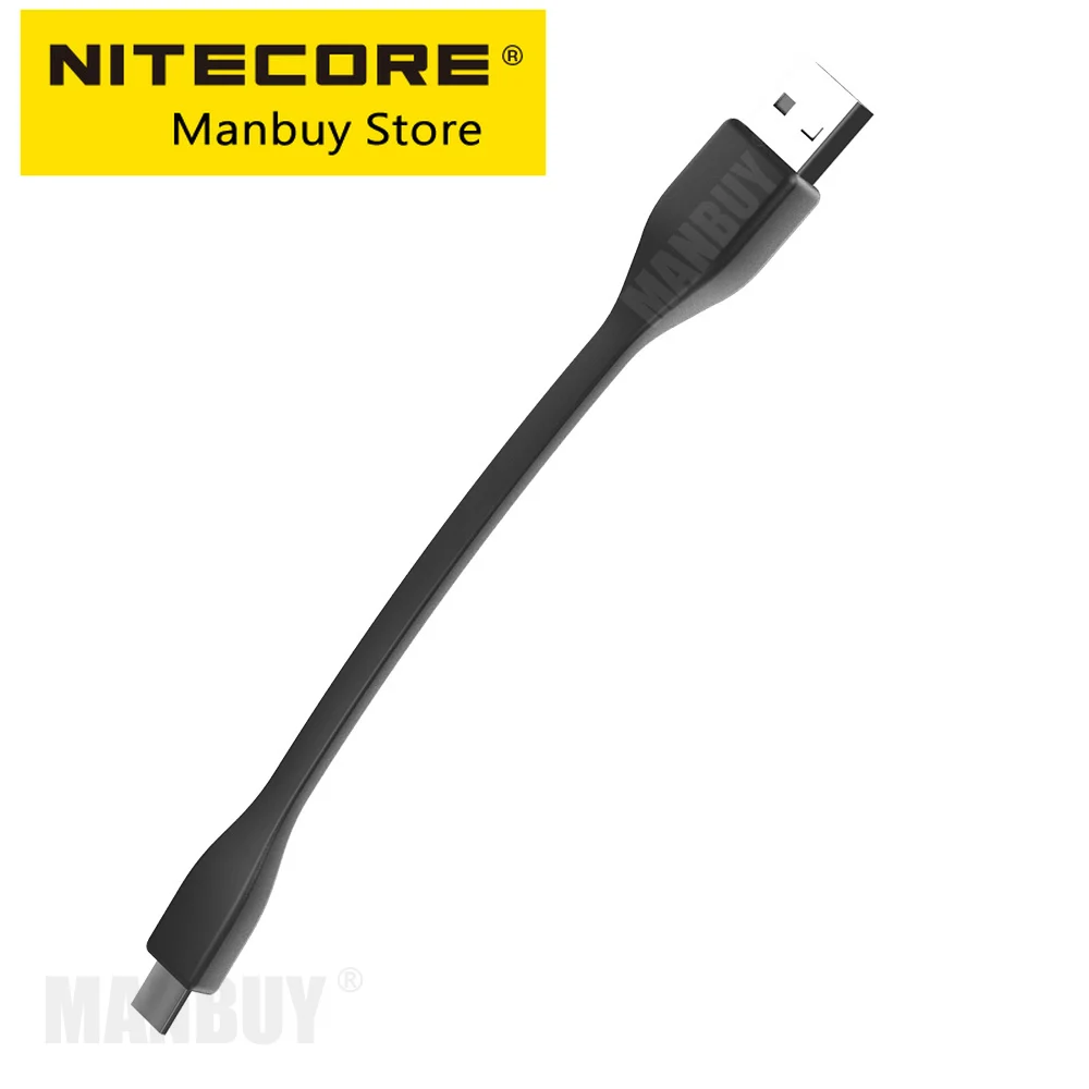 2024 NITECORE Type C Flexible/ micro USB Stand Charging Cable For TIPSE TINI2 MH12V2 MH10V2 MH10S MH12S Flashlight NU35 Headlamp