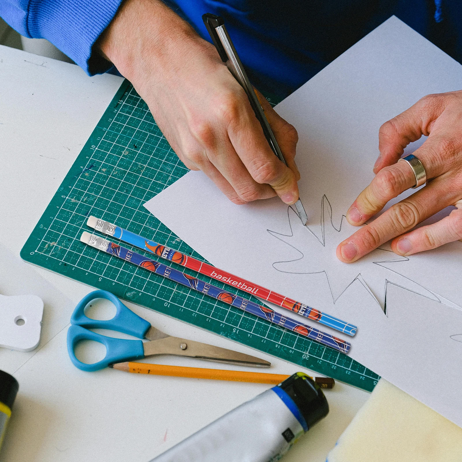 12 Pcs Basketball Pencil Sketching Erasable Painting Sports Pencils Themed Bulk Mechanical