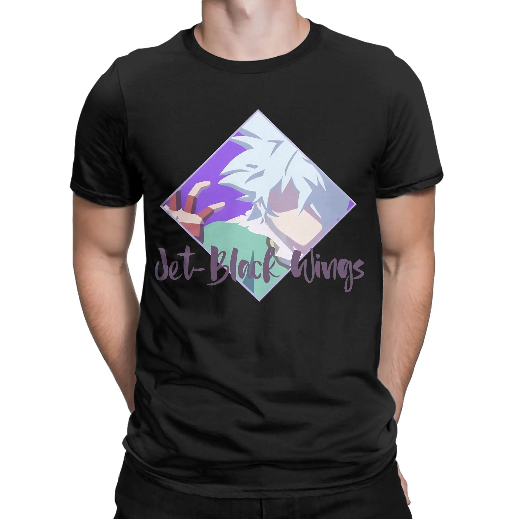 Jet Black Wings Classic Saiki Kusuo Funny Graphic 100% Cotton T-Shirt Tops Tees For Men
