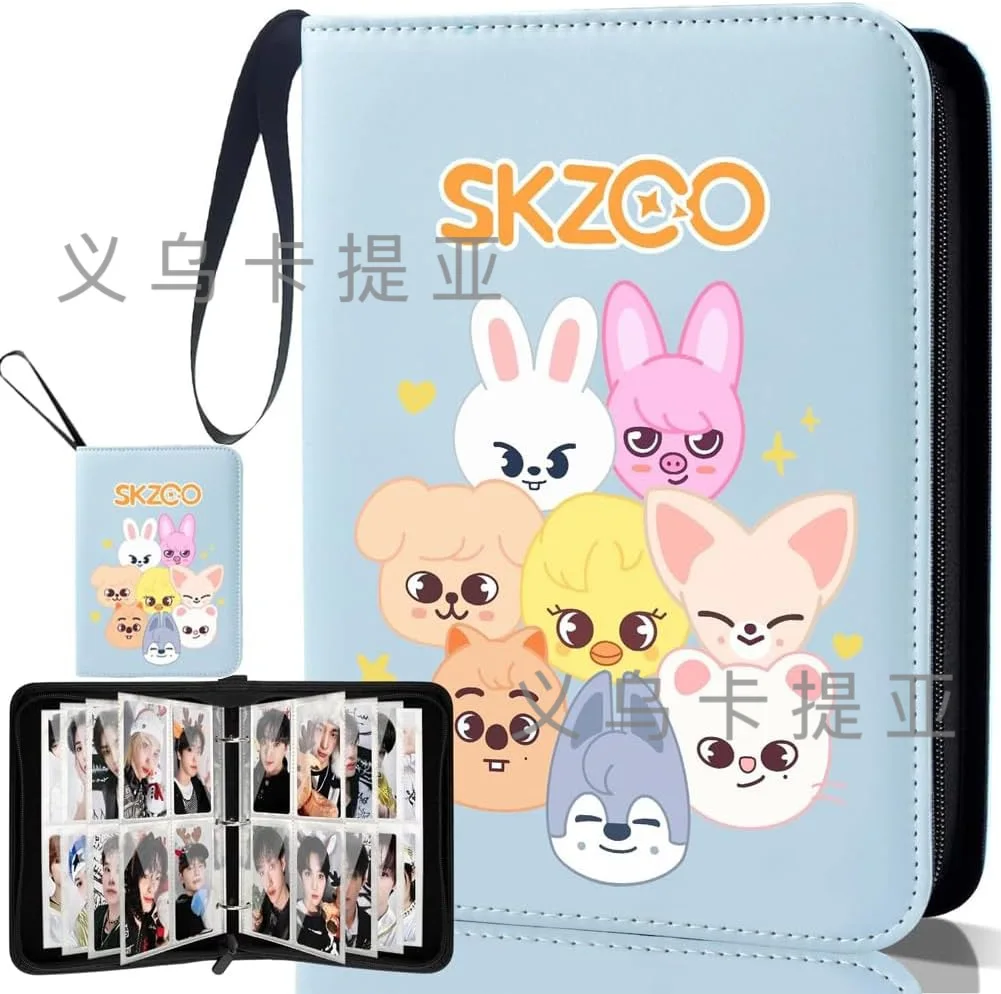 

New SKZOO Cute Cartoon And Anime Stray Students Stray Card Collection Zipper Binder Card Business Card Album For Girls Gift
