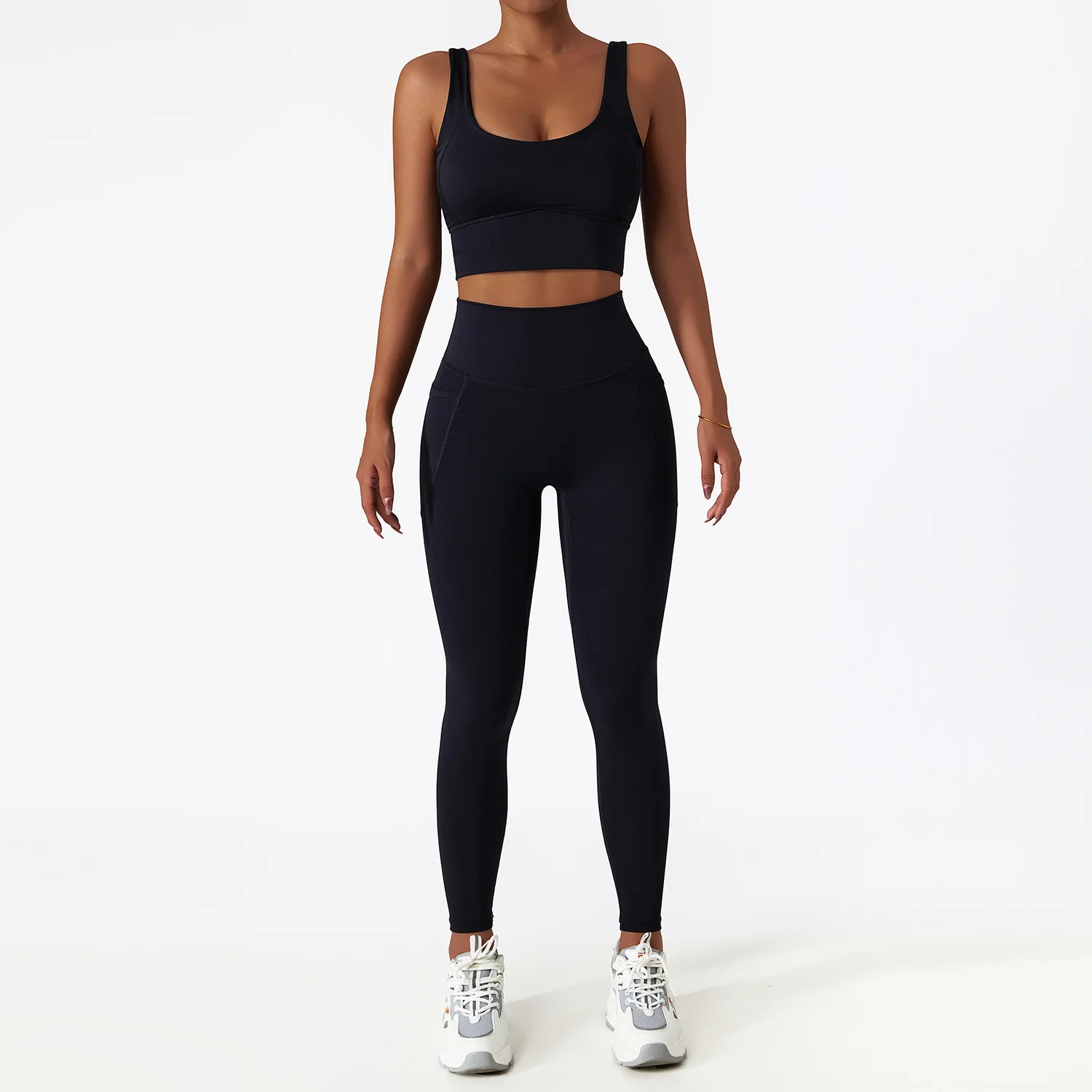 Conjunto de treino sem costura para mulheres, Workout Sportswear, roupas de ginástica, roupas esportivas, sutiã fitness, leggings de cintura alta,