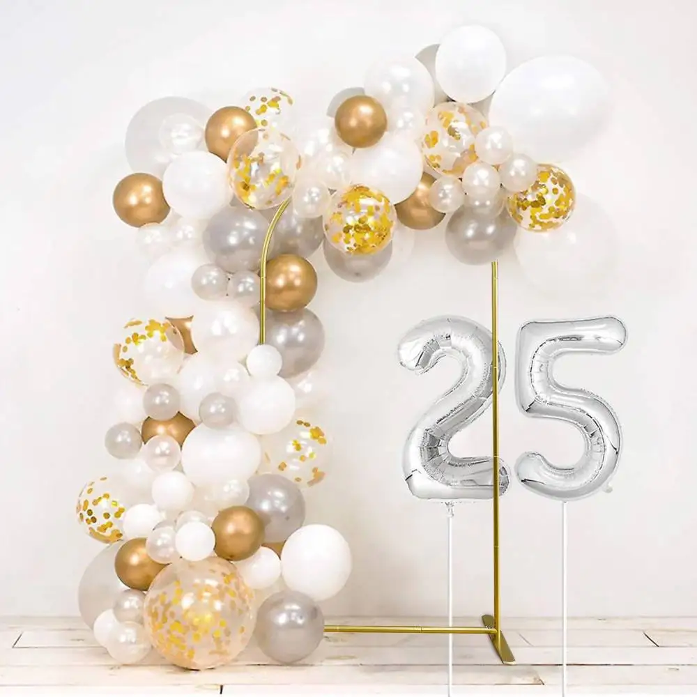 

3.3X6.6FT Wedding Arch Backdrop Stand Square Arch Gold Metal Arch Backdrop Stand for Wedding Ceremony Birthday Party