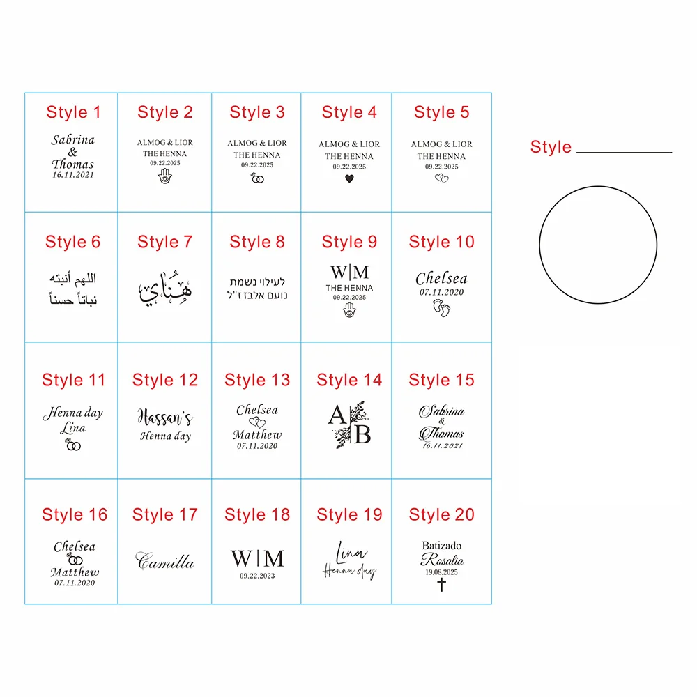30/50/60/70/100 قطعة شخصية الاكريليك الحناء حفلة العلامات المستديرة محفورة المعمودية اسم الطفل دائرة العلامات لعيد الحناء هدية مخصصة