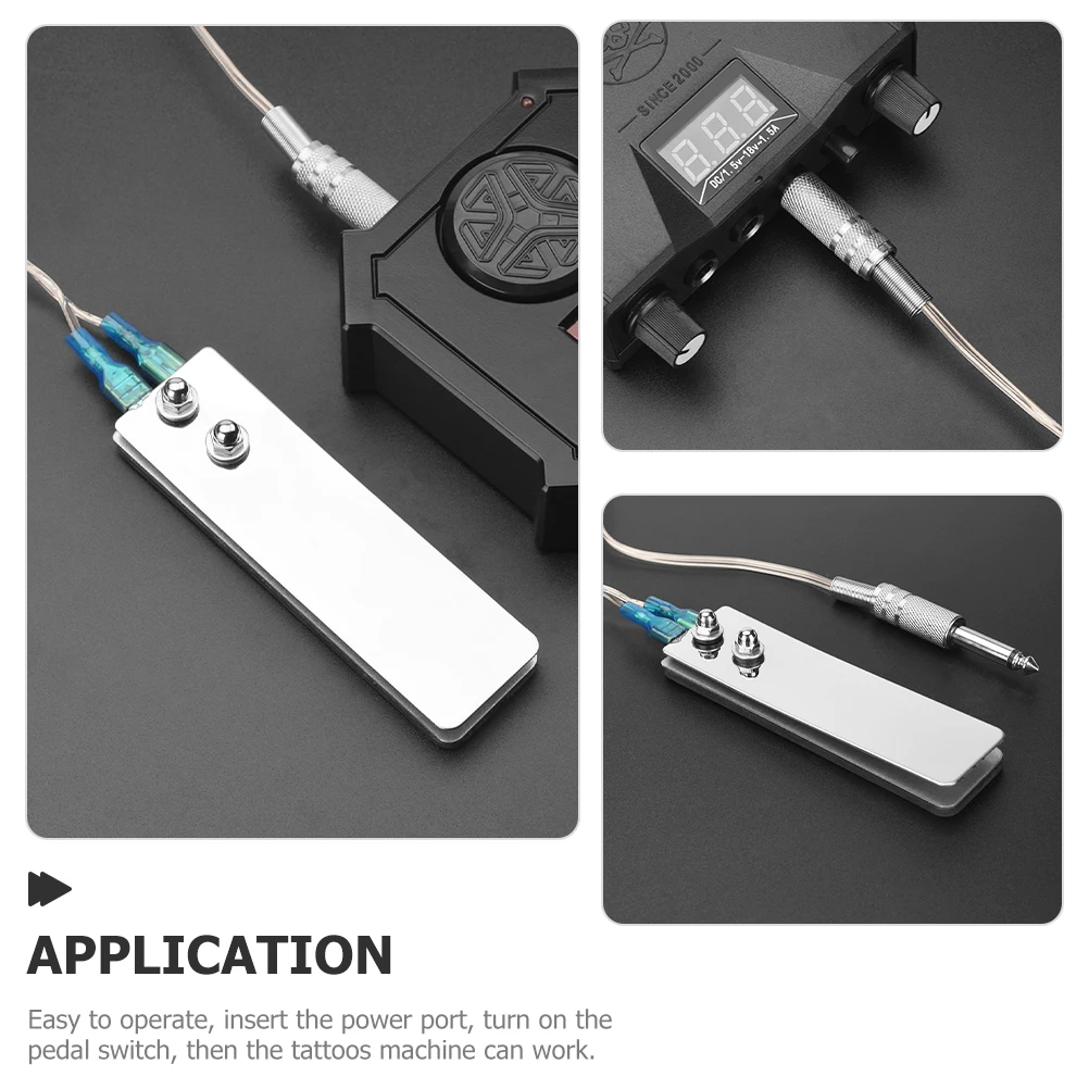 

Rectangular Foot Pedal for Tattoos 1.4m Cable White Stainless Steel Tattooing Machine Accessories Footswitch Plug Supplies