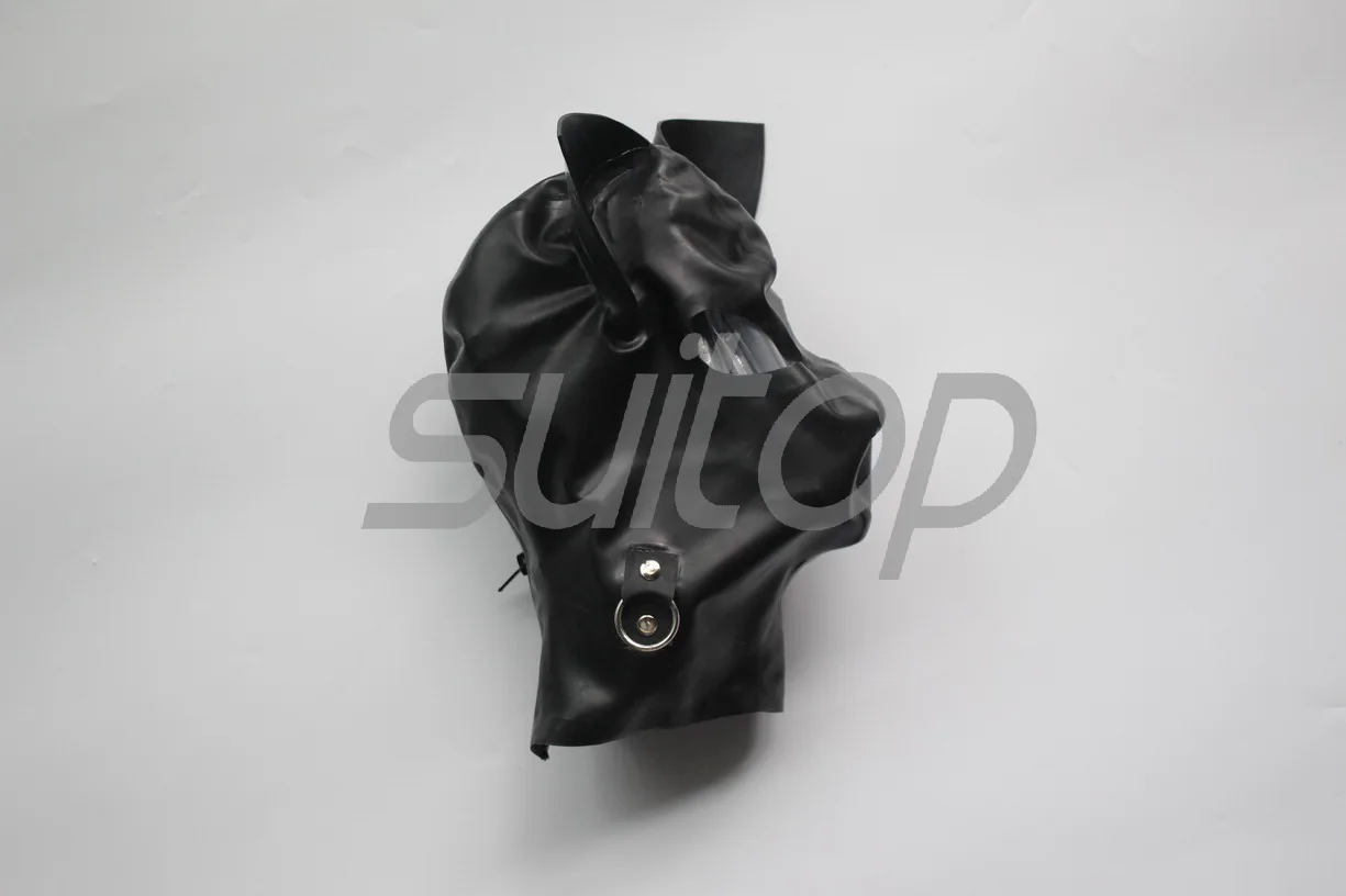 

Suitop animal cat latex Hoods rubber mask for ault back zip(not including neck belt)