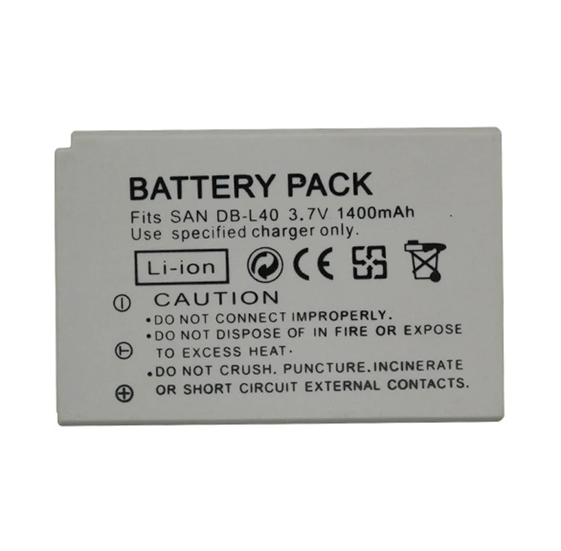 3.7V 1400mah Rechargeable Battery Pack DB-L40 DBL40 for Sanyo Xacti DMX-HD1 DMX-HD2 VPC-HD700 VPC-HD800 VPC-GX8 Camera Batteries