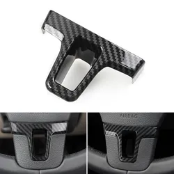 For VW Golf 6 MK6 Passat B7 CC Tiguan Jetta Sharan Caddy Car Accessories ABS Carbon Fiber Steering Wheel Bottom Frame Cover Trim