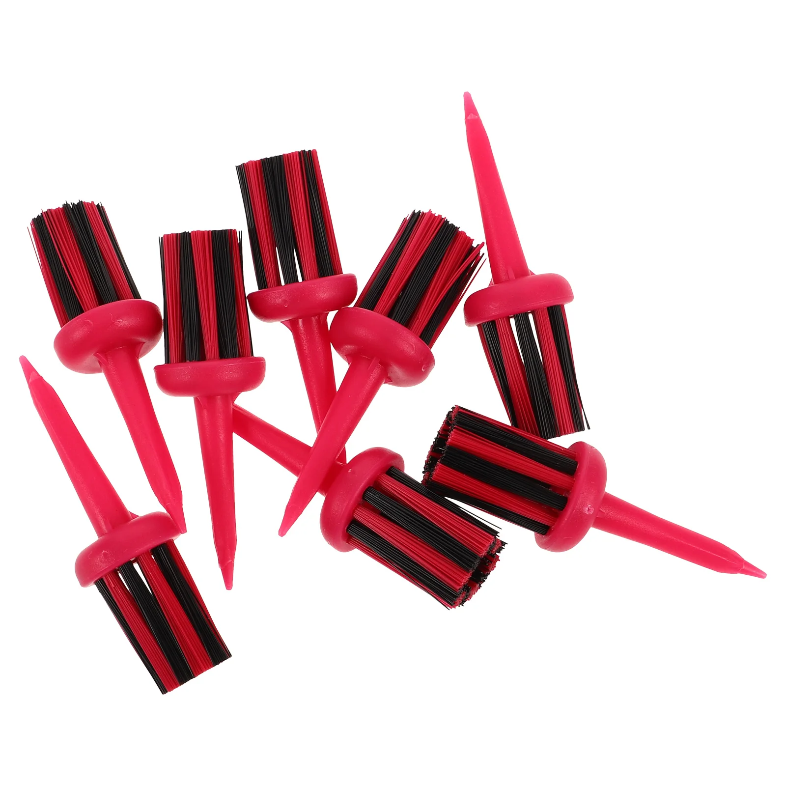 

8pcs Golf Ball Tees Durable Brush Spikes Holders Fairway Simulator Supplies Plastic Pegs Golf Accessories Golfing Tools