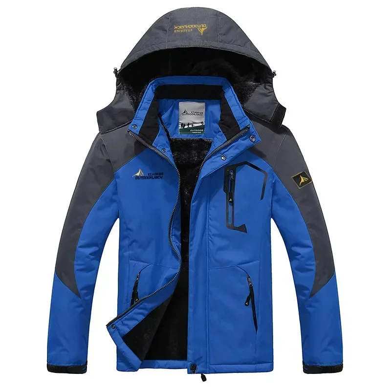 2024 New Hardworking Outdoor Couple Large Plush and Thick Windproof Mountaineering and Thermal Cycling Jacket