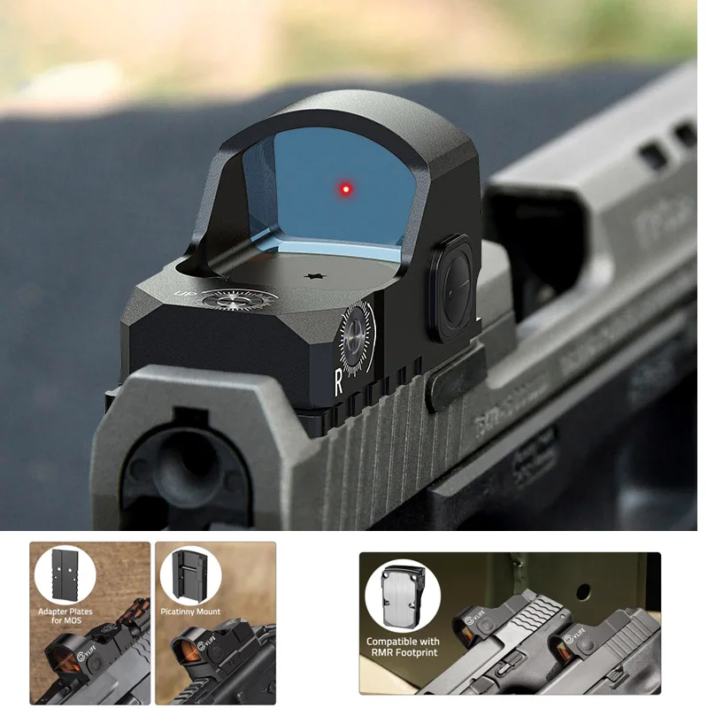 

3 MOA Mini Red Dot Sight for Pistol Compatible with RMR Footprint Compact Reflex Sight with Adapter Plate for MOS Motion