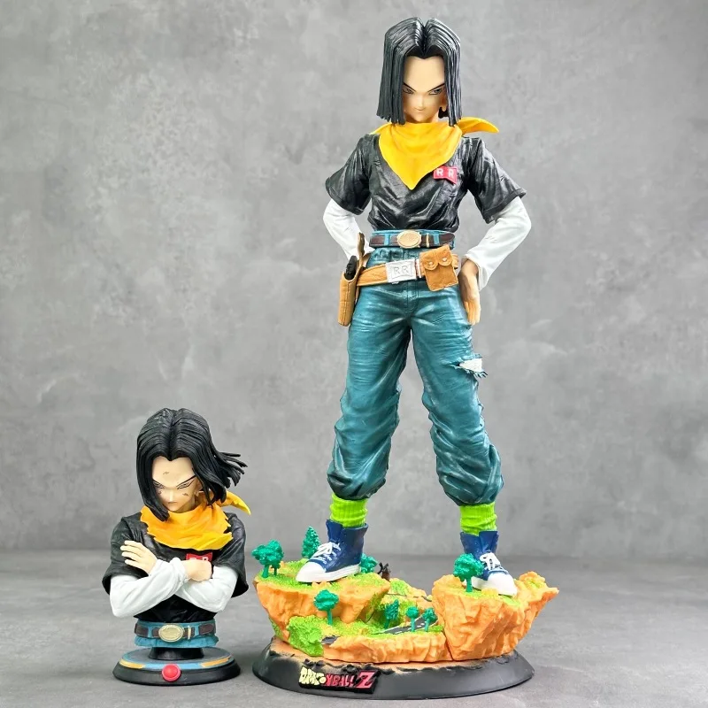 

Anime Dragon Ball Z Android 17 Lapis Statue model.Replaceable half-body statue Pvc handmade model Toys Decoration Desktop Gifts