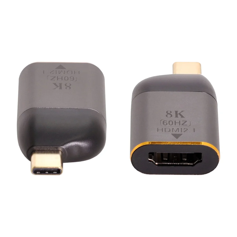 Monitor Adapter Display 8K 60HZ UHD 4K HDTV Male USB4 USB-C Type-C Source to Female HDTV 2.0