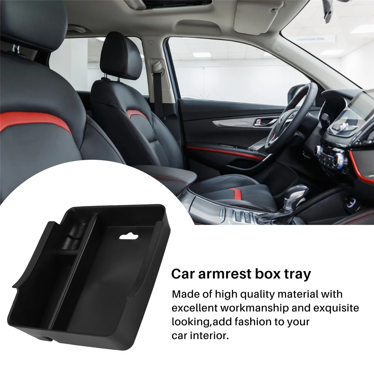 AT77 Auto-Mittelarmlehnen-Aufbewahrungsbox für Honda HRV HR-V Vezel 2021 2022, Mittelkonsolen-Organizer, Halter, Behälter