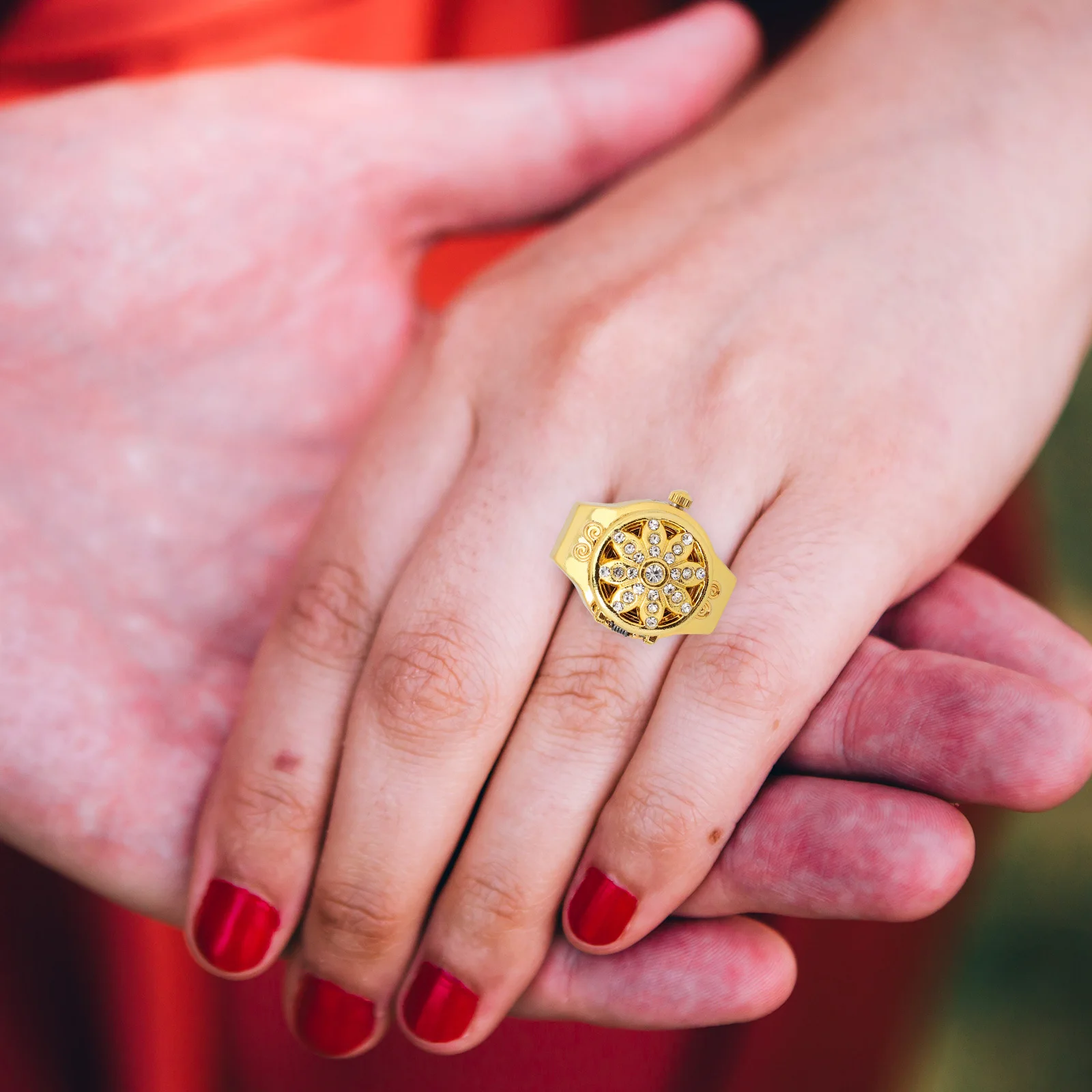 

2pcs Electronic Digital Ring Watch Shiny Fashion Jewelry For Watches Casual Decorative Chic Timepiece